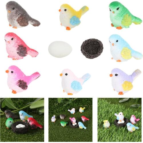 1:12 Miniature Bird Figurines Fairy Garden Decoration Dollhouse Decorative Accessories Doll Houses Miniatures Micro Landscape