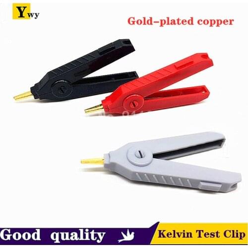 1PCS wire test clip, alligator clip, large gold-plated Kelvin test clip, positive and negative clip, duckbill clip, pure copper