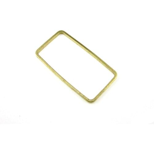 Brass earring findings Rectangle brass frame pendant 32.4x16.8x1.6mm Thick geometric charm -10pcs R1496