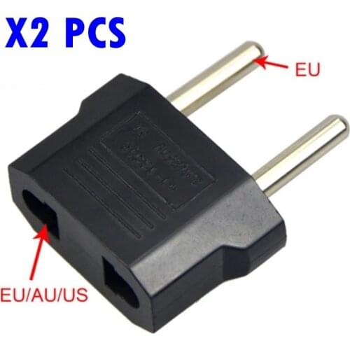 2Pcs EU to US AC Power Plug Home Travel Converter Universal Europe Wall Charger Connector Socket Adapter EU 220V 10A