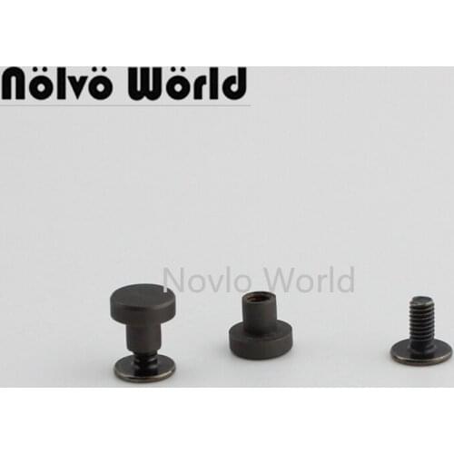 10 pieces, 7mm, matte gunmetal handbag hardware metal accessories flat nail luggage belt screw fittings nail