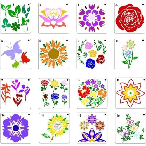 20pc Flower Painting Mandala Template Stencils DIY Painting Hollow Template Photo Album Lace Tool Hand Graffiti Decor Stationery