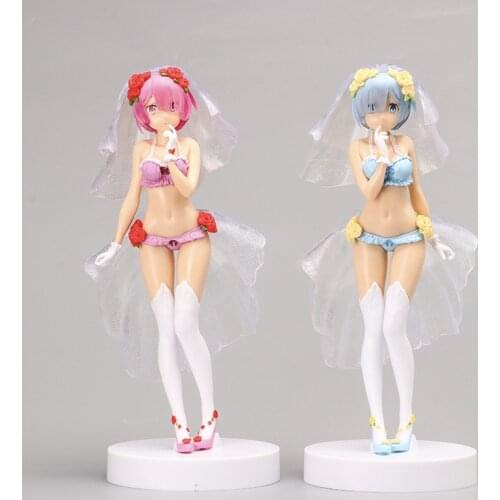 24CM Swimwear Wedding dress Anime cake Re:Life in a different world from zero Brianna Knickerbocker Rem doll Model toys Gift