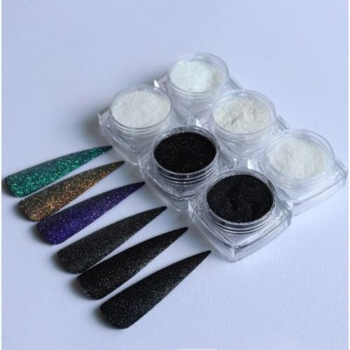 6 Jars Ultra-fine Nail Glitter Candy Coat Powder Sugar Starlight Effect Chrome Pigment For Sparkly Holographic Powder BZY5674543