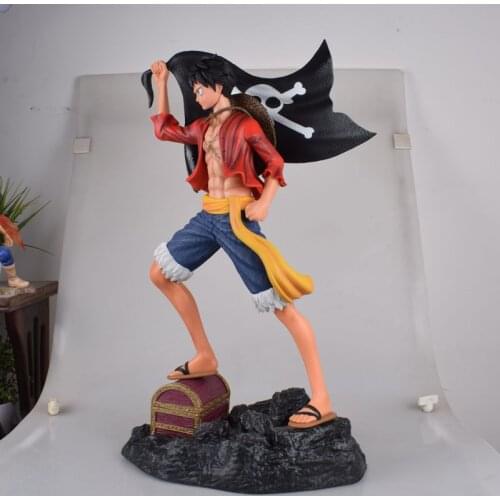 Anime One Piece Monkey D Luffy with Treasure PVC Action Figure GK Statue Collectible Model Large Size Luffy Toys Doll 60cm