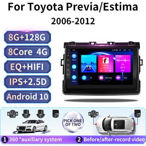 2 din android 10 Car Radio Video Multimedia Player Navigation GPS radio audio For Toyota Previa/Estima/Tarago/Canarado 2006-2012