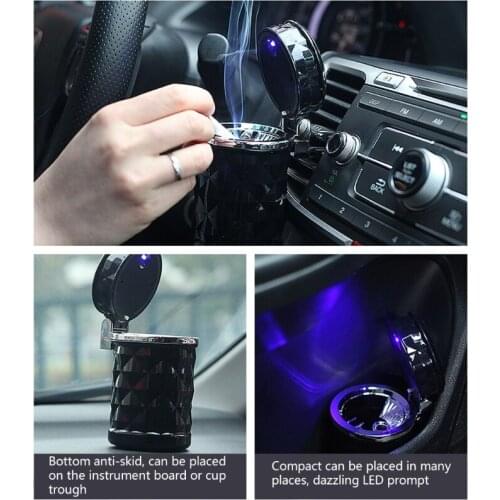 Car Ashtray Smokeless Cigarette tray for Car Outdoor Use Holder Windproof Automatically Extinguished Tray F19A