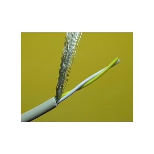 Free Ship 10m/lot Shielded wire two core+shielding silver plating cable for small signal audio input shield cable