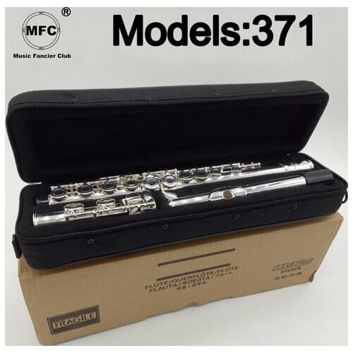 Free Shipping Flute 371 Silver Plated Professional Flute Instrument Intermediate Student Flutes C Leg 16 Holes Closed E Key