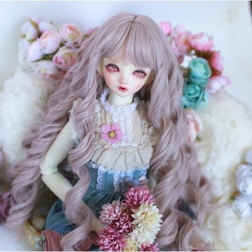 BJD SD DD doll wig bangs high temperature silk wig doll curly long hair black for 1/3 1/4 1/6 doll special hair Doll accessories