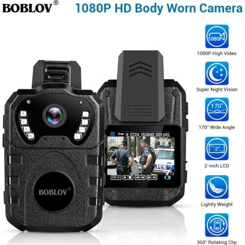 BOBLOV Body Worn Camera Police HD 64GB Portable Multi-Functional IR Night Body Mounted Camera Vision DVR Video Police camera