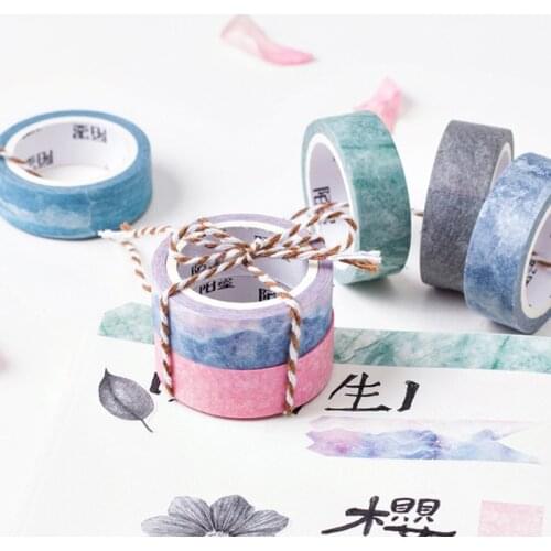 Nature Color Washi Tape Set Blue Sky Purple Star Pink Sakura Deco Paper Masking Tapes Stationery School Supplies