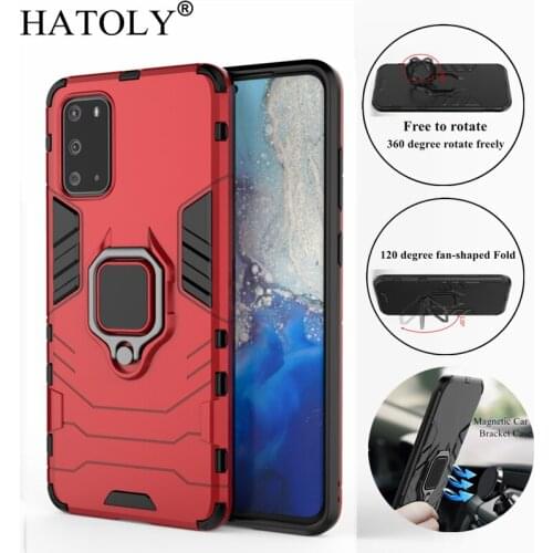 HATOLY For Samsung Galaxy S20 Ultra Case Cover Magnetic Suction Ring Bracket Case Silicon Hard Armor Cover for Samsung S20 Ultra