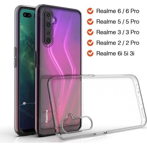 Case Realme 6 5 3 Pro TPU Silicone Clear Fitted Bumper Soft Case For Realme 6i 5i 3i 5S X50m X50 XT X2 C1 C2 C3 Q Back Cover