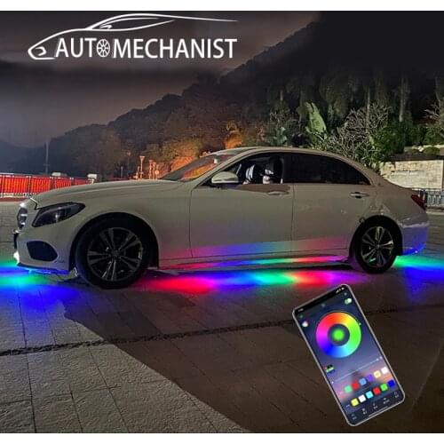 Colorful LED Strip Lights Car Bumper Door Decoration Sticker Underglow Light JDM Accessories Exterior Part for BMW Peugeot Audi