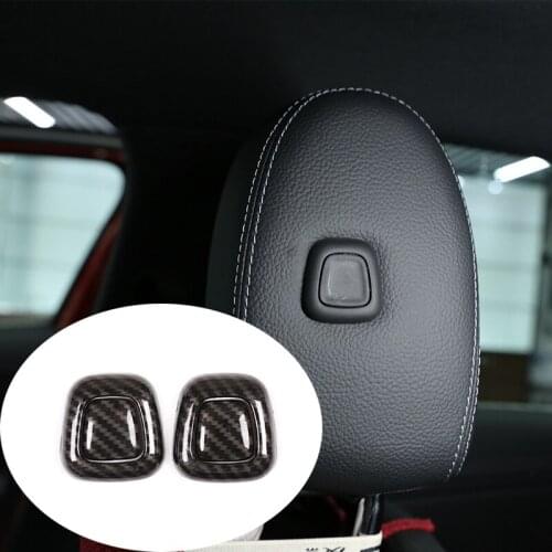 Carbon Fiber ABS Seat Headrest Decoration Cover Trim Stickers for Mercedes Benz GLA Class H247 2020-2021