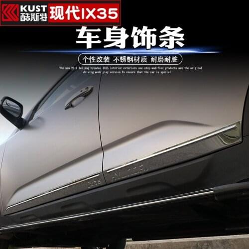 For Hyundai IX35 2018 2019 High-quality stainless steel Car door decoration bright stripCar-styling Car-covers