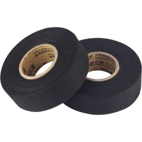 1PC 19mmx15M Black Car Auto Wiring Harness Flannel Adhesive Felt Tape 25mmx15M 32mmx12M 38mmx15M Noise-reduction Tape