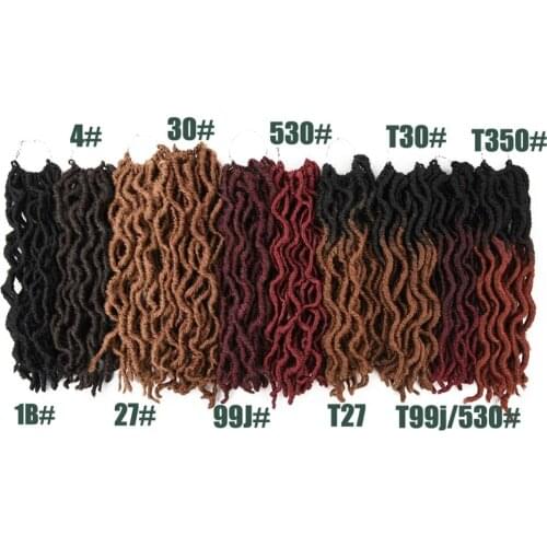 Braiding Ombre Faux Locs Curly Kanekalon Soft Crochet Braids Dread Bohemian Gypsy Locs hair Extensions 12inch 18roots