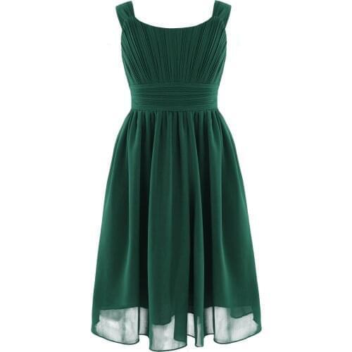 Summer Kids Girls Chiffon Dress Childrens Clothing Party Princess Bridesmaid Wedding Birthday Dresses Prom Dress Teen Costume