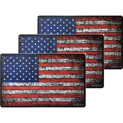 This Well Defend American Flag Logo 10cm X 6cm Tin Metal American Love Country House Decoration Garage Office Mens Food A