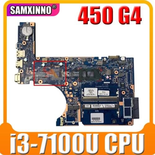 High quality Original For HP 450 G4 470 G4 Laptop Motherboard DA0X83MB6H0 With SR2ZW i3-7100U CPU DDR4 MB 100% Tested Fast Ship