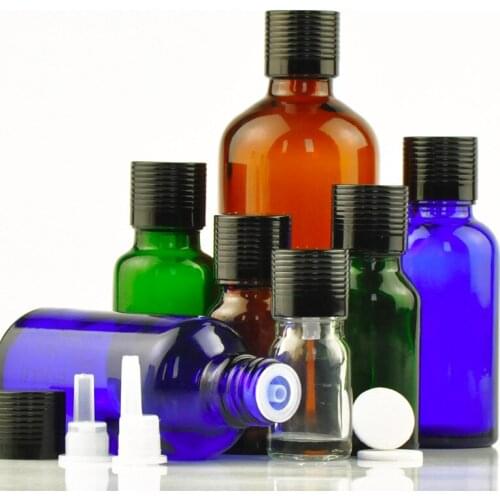 Refillable Cosmetic Container Empty Perfume Bottle Aroma Vial Glass with Inner Plug Black Thread Cap Essential Oil Bottle 30 pcs