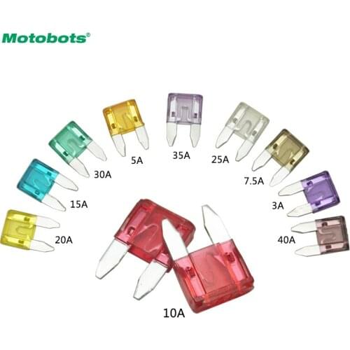 MOTOBOTS 10pcs 3A~40A 10-Color Small Size Zinc Alloy Car Auto Motorcycle Boat Blade Fuse #2807