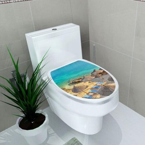 New Simplicity Fresh Style Toilet Seat Wall Sticker Art Bathroom Decals Decor PVC Removable Home Decor