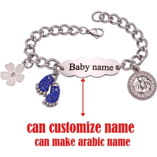 Customize name muslim Allah Stainless Steel baby child Bangles