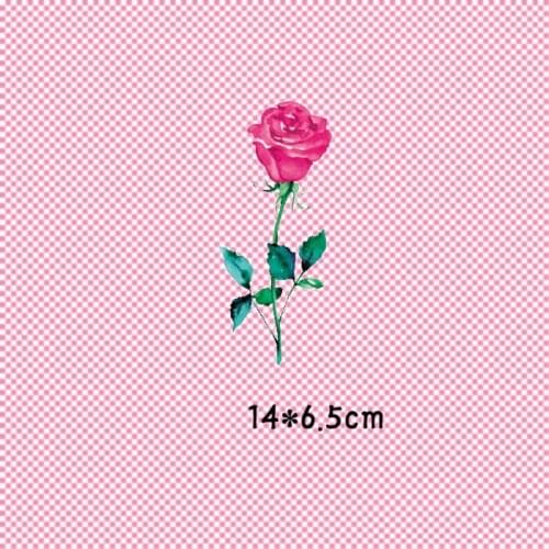 New Design Rose Flower Patches Sticker On Clothes Stickers Washable Badges Clothing Decor Diy Accessory Heat Transfer Applique