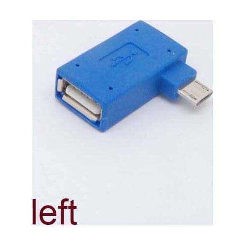 OTG 90 Degree Left Angle Micro USB 2.0 Host Adapter & Power Phone Tablet