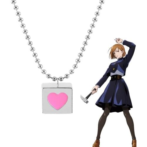 Anime Jujutsu Kaisen Necklaces Kugisaki Nobara Gojo Satoru Itadori Yuji Pendant Necklace For Women Men Cosplay Jewelry Gift