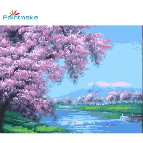 Paintmake Landscape DIY Painting By Numbers Drawing Kits Oil Hand Painted On Canvas For Home Decor Art Picture Gifts