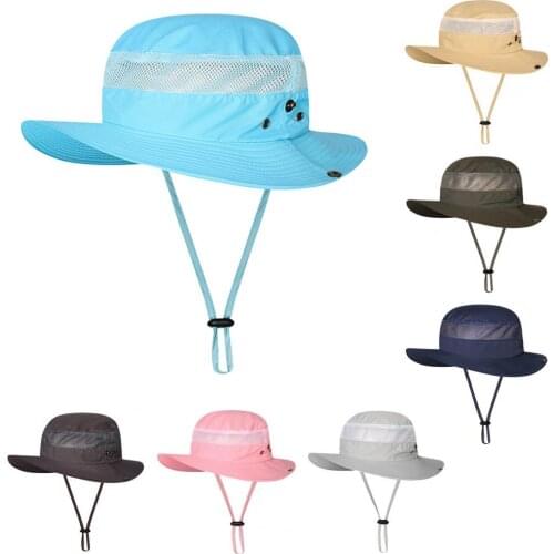 Bucket Hat Boonie Hunting Fishing Fisherman Wide Brim Safari Outdoor Cap Wide Brim Washed Cotton Military Male Sun Hats