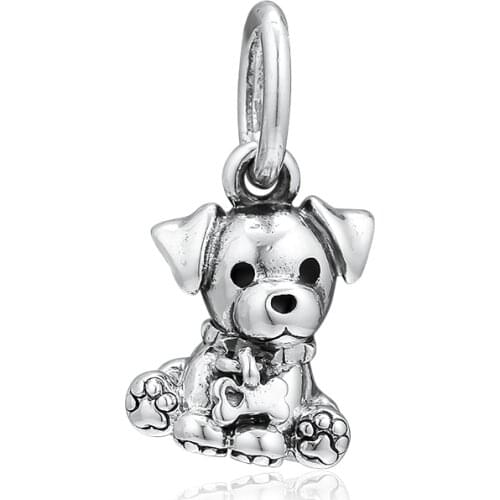 Fits Pandora Bracelet Original 925 Sterling Silver Labrador Puppy Dangle Charm Beads for Jewelry Making kralen berloques