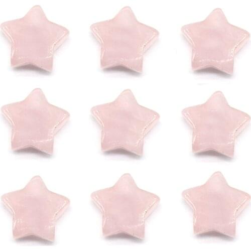 Natural rose quartz stone Fashion star shape no hole pendants for jewelry making Accessories 6pcs/lot Wholesale free shipping