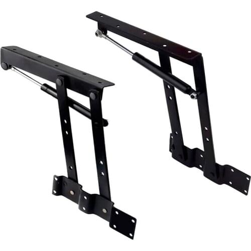 2pcs Folding Lift up Top Coffee Table Lifting Frame Desk Hardware Fitting Hinge Spring Standing Rack Bracket (Gas Hydraulic)