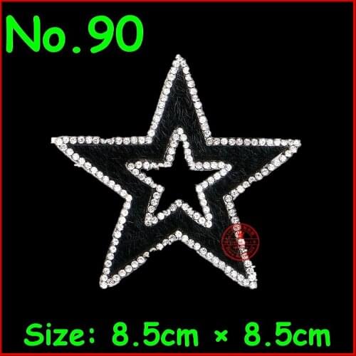 1 Pcs/Lot Star Pattern Hotfix Rhinestones Motif Iron On Crystal Patch For Children Clothes Women Wedding Dress Party DIY Garment
