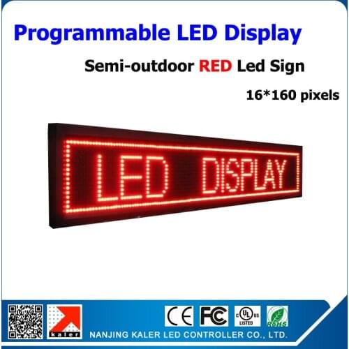 Moving message led billboard p10mm 1/4 scan 24*168cm led display semi-outdoor led screen board DIP led sign