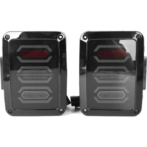 LED Tail Light Smoke Lens Brake Rear Reverse Turn Signal Lamp Pair for Jeep Wrangler Car Taillight Reversing Brake Light