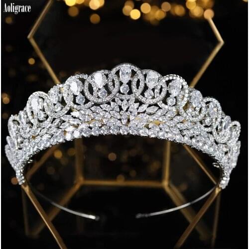5A level Cubic Zirconia CZ Zircon Small Wedding Tiaras and Crowns for Women Pageant Sweet 16 Headpiece Bridal Hair Accessories