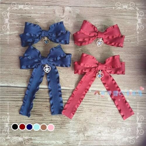 Lolita hairpin hair accessories side clip Japanese soft sister sweet girl heart loli lotus leaf bow clip accessory