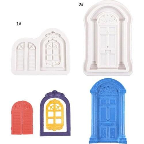 European style castle door fondant silicone cake mold chocolate Gum Paste Clay Mold DIY baking tools