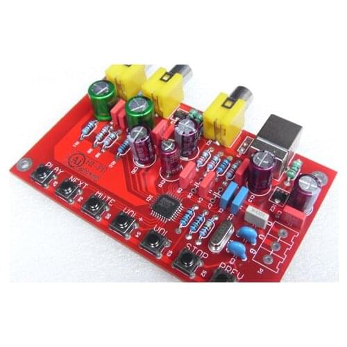 PCM2706 HI-FI audio amplifier USB decoding sound card With stereo coaxial fiber output Supports sample rate 32K 44K 48K Hz