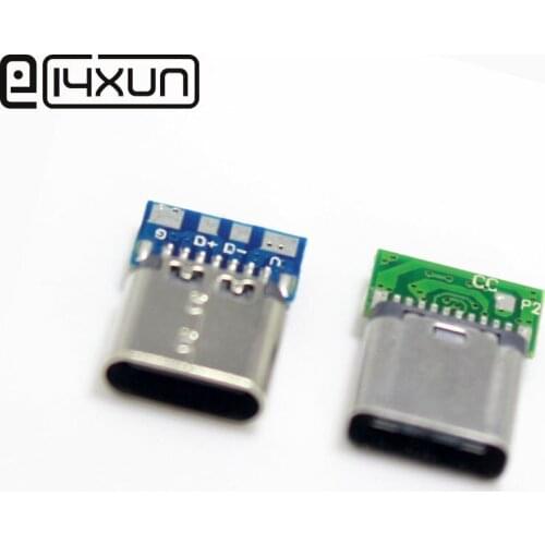 1/3/5pcs USB 3.1 Type C Connector 14 Pin Female Socket receptacle Through Holes PCB 180 Vertical Shield USB-C