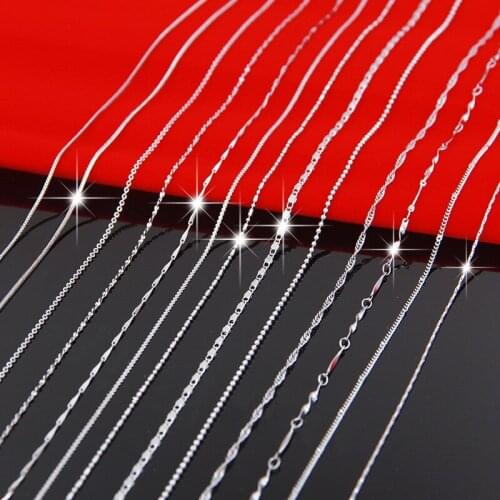 13 Styles 18" 45cm Necklace Ingot Twisted Trace Belcher Snake Bar Singapore Box Chain Necklace Women