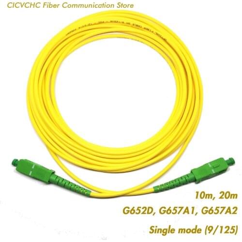 2pcs SC/APC-SC/APC Fiber Patchcord-SM(9/125) G652D, G657A1 or G657A2-10m or 20m-3.0mm Cable / Jumper