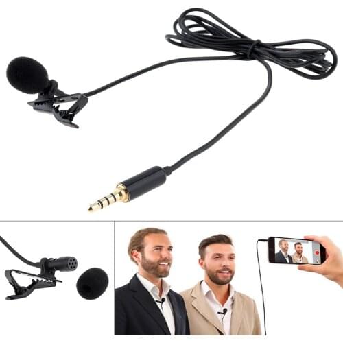 4 Pole 3.5MM Mini Headsets Microphone Mobile Phone Clip-on Lapel Condenser Microphone for Recording / Speaking / Lectures