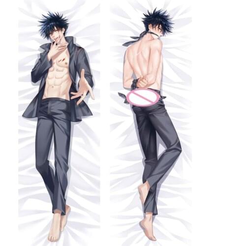 Anime Fushiguro Megumi Pillow Case Dakimakura Peach Skin Male 2-Side Jujutsu Kaisen Cosplay Throw Hugging Body Pillow Cover Case